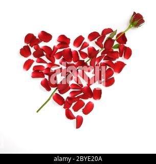 heart made of rose petals Stock Photo