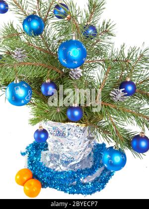 New Year's still-life - fur-tree branches Stock Photo