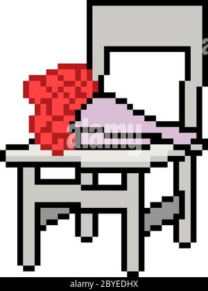 vector pixel art remance chair isolated Stock Vector