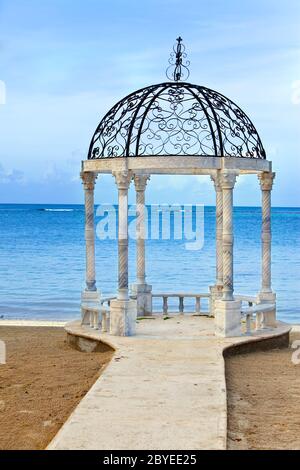 pavilion with a view of the sea Stock Photo