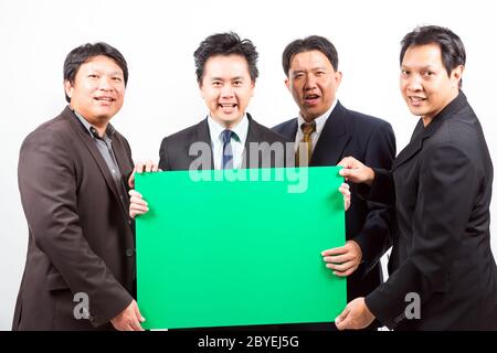 Business team with banner Stock Photo