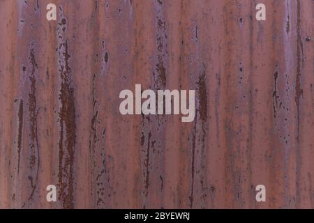 Rusty old corrugated iron sheet. Textile, abstract background. Stock Photo
