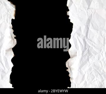 burnt edge paper with space for text on black background Stock Photo