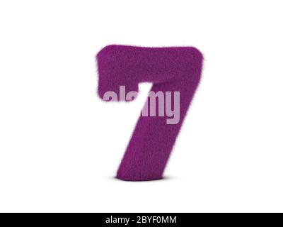 Fur Number 7 Fur number Seven on a white background. 3d illustration Stock Photo - Alamy