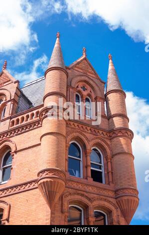 Old Traditional Brick Buildings In Dublin City Center Stock Photo