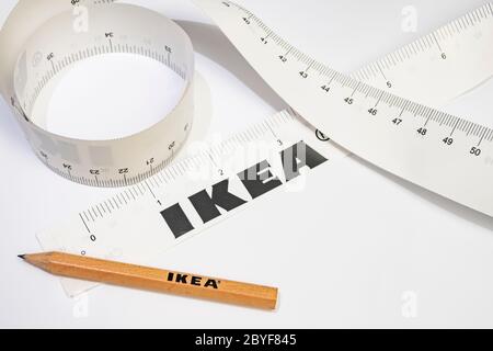 Ikea Pencil And Tape Measure Stock Photo - Download Image Now