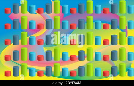 digital textile design of various objects on abstract background Stock Vector