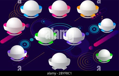 digital textile design of objects on abstract background Stock Vector