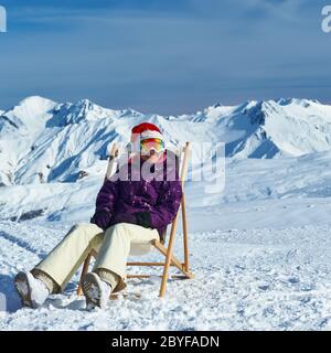 Apres ski at mountains during christmas Stock Photo