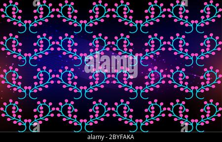 digital textile design of leaves art on abstract background Stock Vector