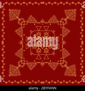 Folk, Tribal Design, Motif, Wall Painting Vector Art Stock Vector