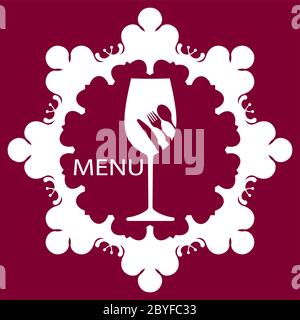 Wine Menu Card Design Template Vector Illustration Stock Vector