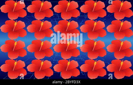 digital textile design of flowers on abstract background Stock Vector