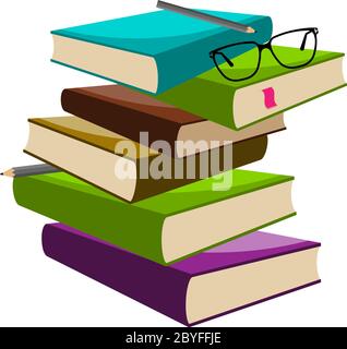 Book Pencil Spectacle Vector Illustration Stock Vector
