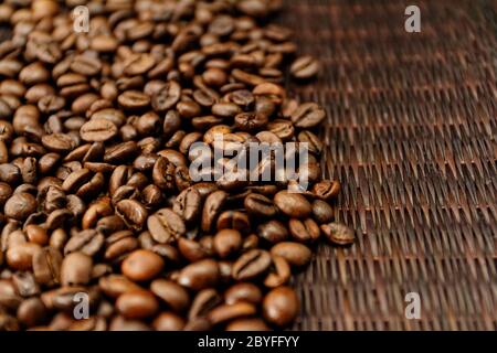 Coffee Beans over Wood Background Stock Photo