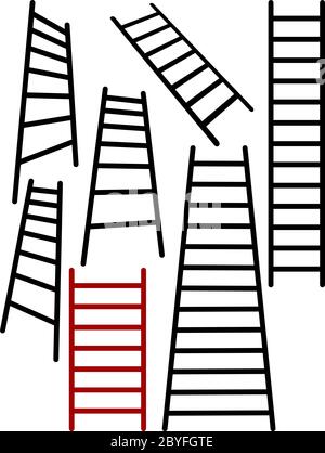 Ladder Icon Set Vector Illustration Stock Vector