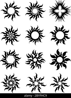 Abstract Tribal Sun Tattoos Stock Vector (Royalty Free) 503928250 |  Shutterstock