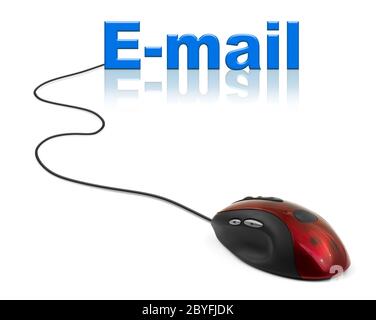 Computer mouse and word E-mail Stock Photo