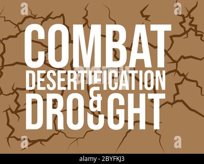 World Day to Combat Desertification and Drought banner with Desert texture background vector design. Stock Vector