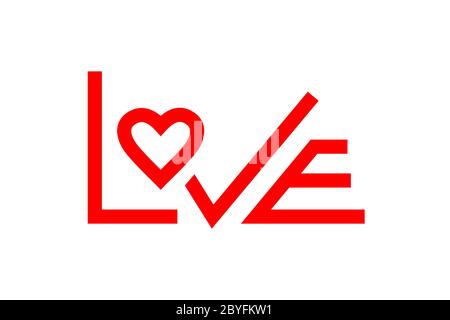 Love lettering quote isolated on white background. Design for tattoo, print, poster or greeting card. Modern art. Stock Vector