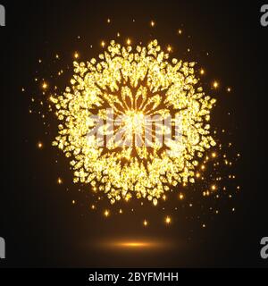 Glitter decorative mandala. Stock Vector