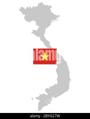 Silhouette of the map of Vietnam with its flag Stock Photo - Alamy