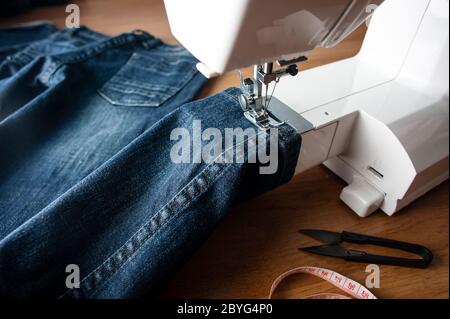 industrial sewing machine stock photos - OFFSET