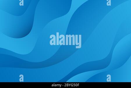 Blue gradient wave deep sea layer concept vector abstract background Stock Vector