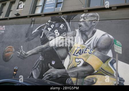 Hollywood, California, USA 9th June 2020 A general view of atmosphere of Kobe Bryant Mural Art on June 9, 2020 in Hollywood, California, USA. Photo by Barry King/Alamy Live News Stock Photo