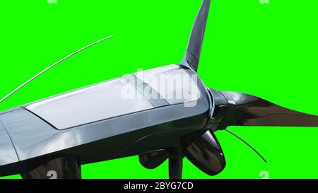 Sci fi fufturistic ship. Concept of future. Green screen. 3d rendering. Stock Photo