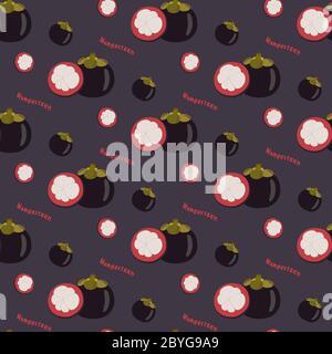 Mango seamless repeating pattern, flat design. Exotic tropical f Stock Vector