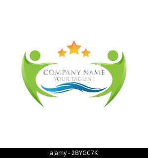 Human character vector logo concept illustration. Abstract man figure logo Stock Vector