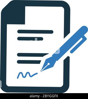 Beautiful design and fully editable Contract file or resume or cv icon for commercial, print media, web or any type of design projects. Stock Vector