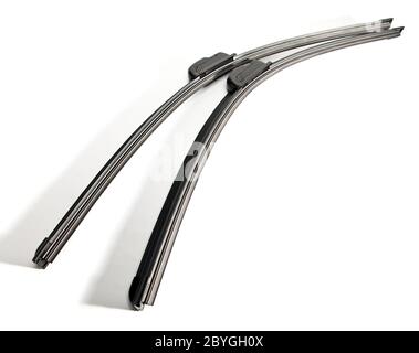 cars windshield wipers on white background Stock Photo