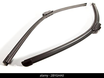 cars windshield wipers on white background Stock Photo