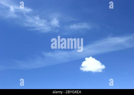 White clouds on blue sky, nice weather condition Stock Photo