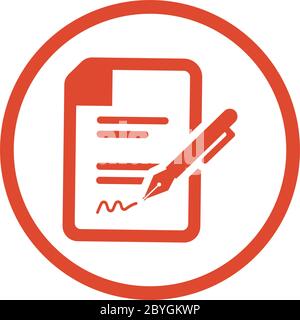Beautiful design and fully editable Contract file or resume or cv icon for commercial, print media, web or any type of design projects. Stock Vector