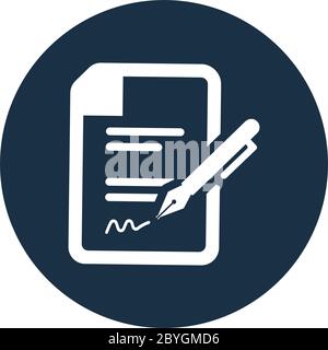 Beautiful design and fully editable Contract file or resume or cv icon for commercial, print media, web or any type of design projects. Stock Vector