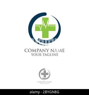 Health Shield conceptual logo design for Health Organization, Logo Design Stock Vector