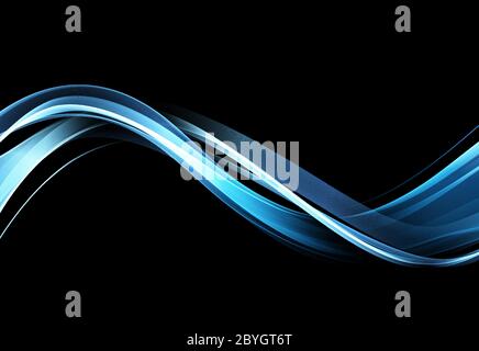 Abstract shiny color blue wave design element Stock Vector