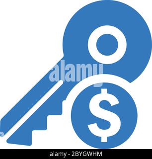 Beautiful design and fully editable Key to success icon, money security for commercial, print media, web or any type of design projects. Stock Vector
