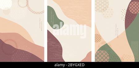 Japanese banner with Asian traditional icon vector. Oriental frame in vintage style. Stock Vector