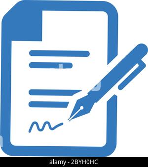 Beautiful design and fully editable Contract file or resume or cv icon for commercial, print media, web or any type of design projects. Stock Vector