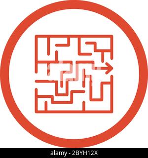 Beautiful design and fully editable Strategy icon, Labyrinth, maze, vector graphics for commercial, print media, web or any type of design projects. Stock Vector