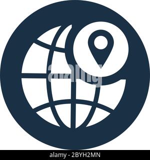 Global location or navigation icon, vector graphics Stock Vector