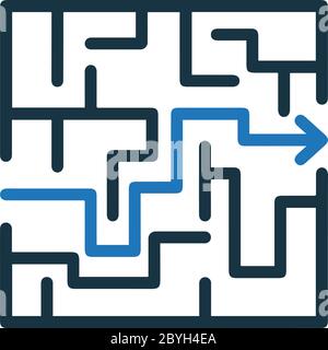 Beautiful design and fully editable Strategy icon, Labyrinth, maze, vector graphics for commercial, print media, web or any type of design projects. Stock Vector