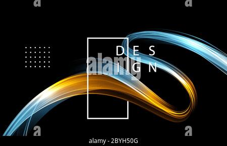Abstract shiny color blue wave design element Stock Vector