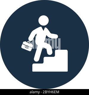 Beautiful design and fully editable Business success stairs icon for commercial, print media, web or any type of design projects. Stock Vector