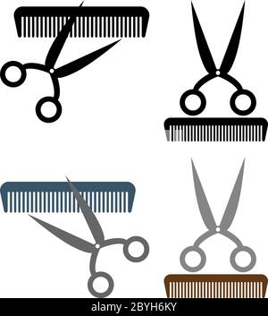 Scissors And Comb Icon Vector Illustration Stock Vector