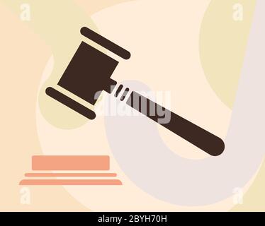 Judge Gavel Anvil Icon Vector Illustration Stock Vector